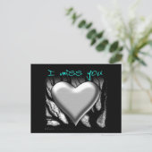 I Miss You Heart Postcard Postkarte (Stehend Vorderseite)
