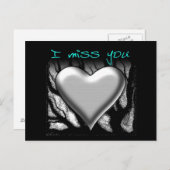 I Miss You Heart Postcard Postkarte (Vorne/Hinten)