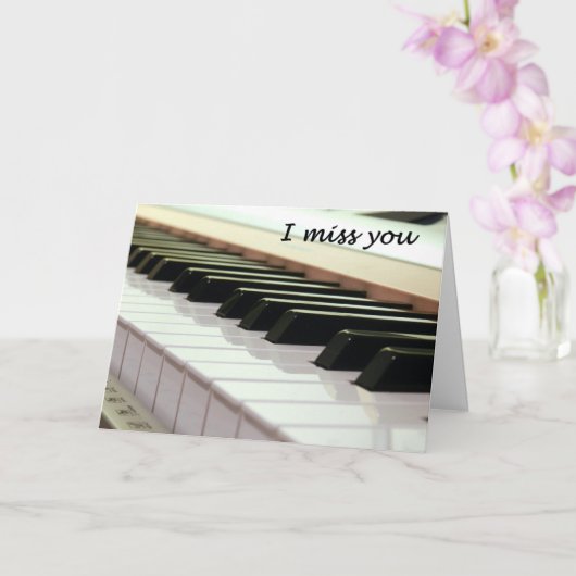 I Miss You Piano Keyboard Card Karte (Orchidee)