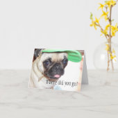 I miss you Pug Puppy Card Karte (Gelbe Blume)