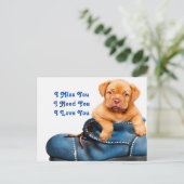 I Miss You Puppy Postkarte (Stehend Vorderseite)