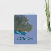 "I Miss You" Schöner, traurig aussehender Newfie D Karte (Vorderseite)