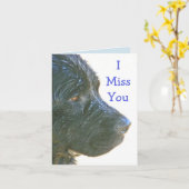 "I Miss You" Schöner, traurig aussehender Newfie D Karte (Gelbe Blume)