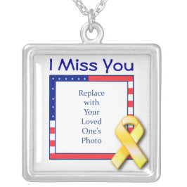 "I Miss You" Versilberte Kette