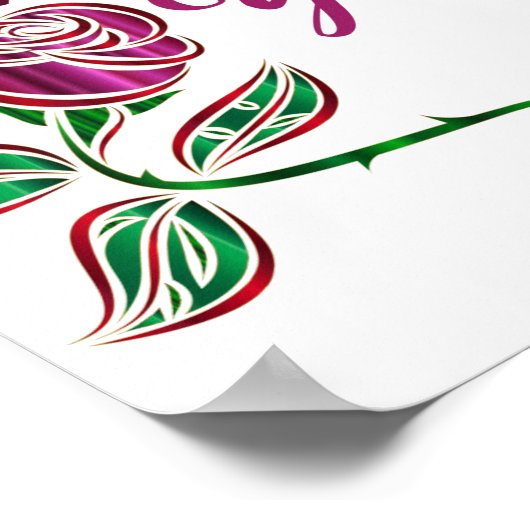 I Miss you with beautiful glittery rose Poster (Ecke)