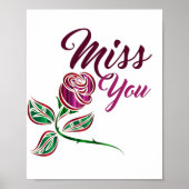 I Miss you with beautiful glittery rose Poster (Vorne)