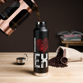 I MIT ROTEM HERZSTEUERN TRINKFLASCHE