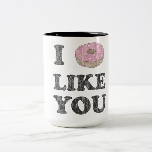 I mögen Krapfen Sie Zweifarbige Tasse (Mittel)