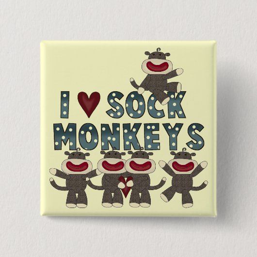 I Monkeys Liebe-Socke T-Shirts und Geschenke Button (Vorderseite)