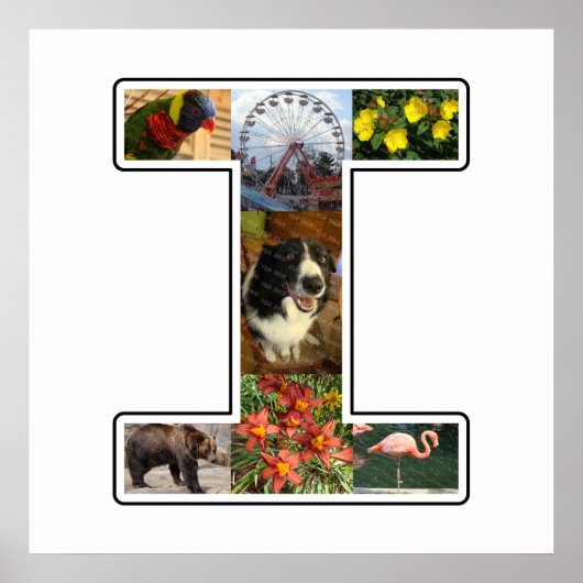 I Monogram Create your own 7 Custom Foto Collage Poster (Vorne)
