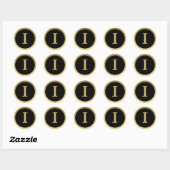 I: Monogram I Elegant Gold and Black Stickers (Blatt)