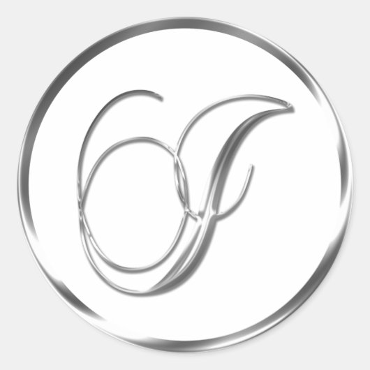 I Monogram Imitate Silver Envelope oder Gutes Sieg Runder Aufkleber (Vorderseite)