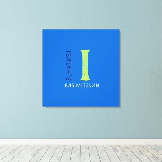 I Monogram, Initial Bar Bat Mitzvah Sign-In Board Leinwanddruck (Insitu (Holzboden))