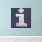 I Monogram, Initial Bar Bat Mitzvah Sign-In Board Leinwanddruck (Insitu (Holzboden))