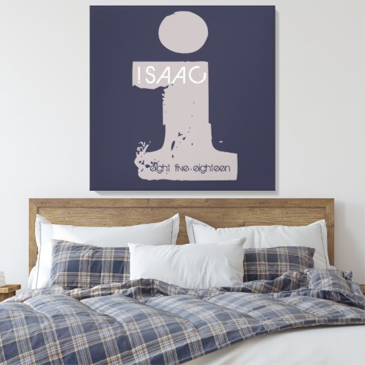 I Monogram, Initial Bar Bat Mitzvah Sign-In Board Leinwanddruck (Insitu (Schlafzimmer))