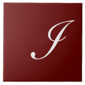 I Monogram Initial White on Maroon Fliese (Vorderseite)