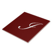 I Monogram Initial White on Maroon Fliese (Seite)