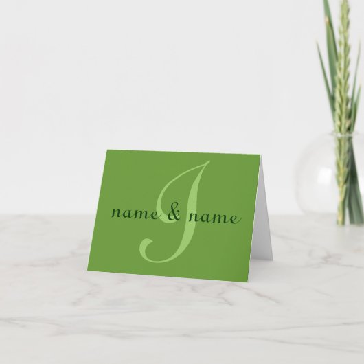 "I" monogram note card - personalize first names (Vorderseite)