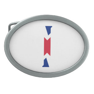 I Monogram überlagert sich auf der Flagge der Unio Ovale Gürtelschnalle