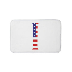 I Monogram überlagert sich auf der Flagge der USA Badematte