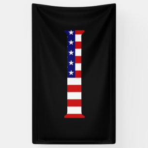 I Monogram überlagert sich auf der Flagge der USA Banner