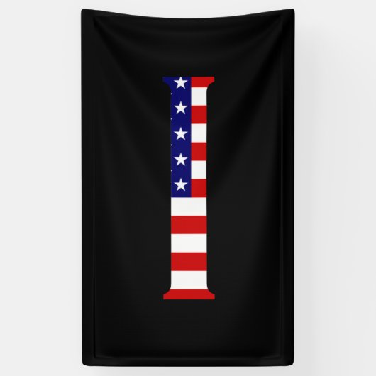 I Monogram überlagert sich auf der Flagge der USA Banner (Vertikal)