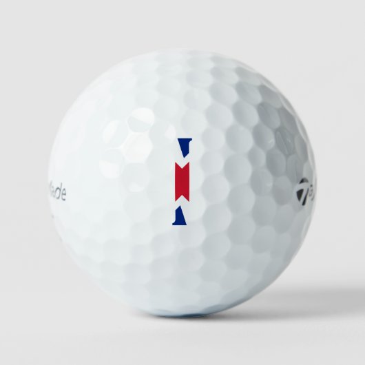 I Monogram überlagert sich auf der Union Jack Flag Golfball (Vorderseite)