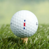 I Monogram überlagert sich auf der Union Jack Flag Golfball (Insitu T-Shirt)
