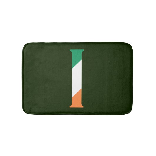 I Monogram überlagert sich auf irischer Flagge Badematte (Vorderseite)