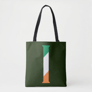 I Monogram überlagert sich auf irischer Flagge Tasche