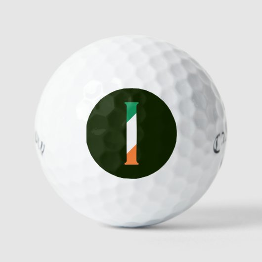I Monogram überlagert sich auf Irish Flag css gbcn Golfball (Vorderseite)