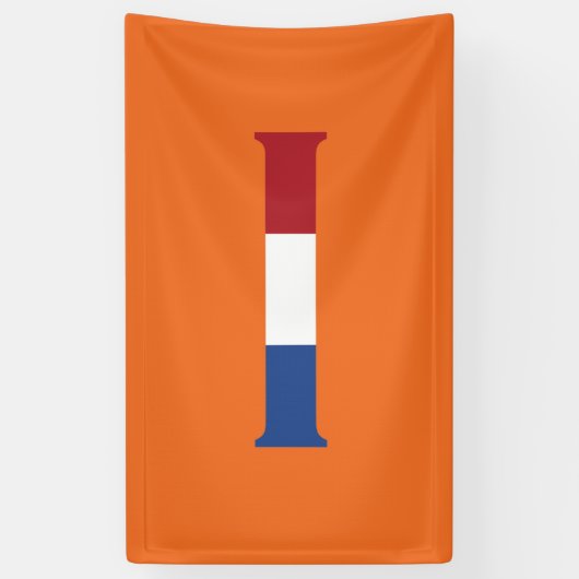 I Monogram überlagert sich auf NLD-Flagge auf oder Banner (Vertikal)