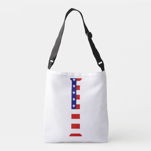 I Monogram überlagert sich auf US Flag cbcnt Tragetaschen Mit Langen Trägern (Rückseite)