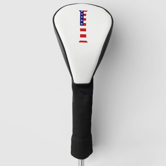 I Monogram überlagert sich auf US-Flaggendokumenta Golf Headcover (Vorderseite)