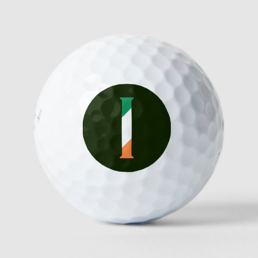 I Monogram überlappt auf irischer Flagge mit 6 gbt Golfball (Vorderseite)