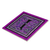 I Monogramm "Lila Gewässer" Keramik Tiles Fliese (Seite)