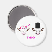 "I Moo" Kuh Thema Bridal Magnet (Vorderseite/Rückseite)