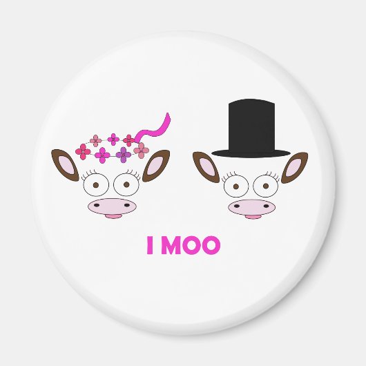 "I Moo" Kuh Thema Bridal Magnet (Vorne)