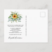 I Moving Sunflower Eukalyptus Ankündigungspostkarte (Rückseite)