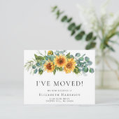 I Moving Sunflower Eukalyptus Ankündigungspostkarte (Stehend Vorderseite)