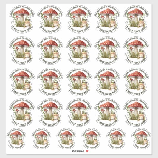 "I must Touch moss" Aufkleber (Blatt)