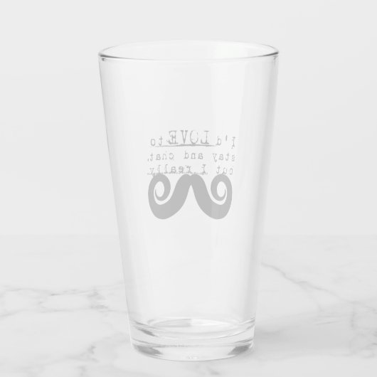 I Mustache Fun Humor Glas (Rückseite)