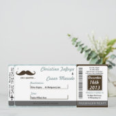 I Mustache You Boarding Pass Hochzeit Einladung (Stehend Vorderseite)