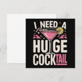 I Need a Huge Cocktail Adult Joke Funny Drinking  Einladung (Vorne/Hinten)