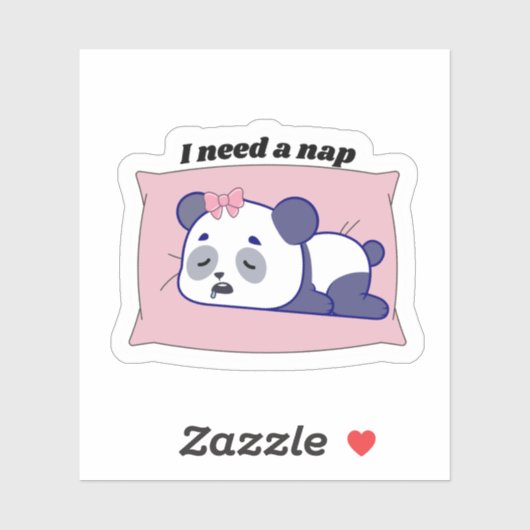“I Need a Nap” Funny Kawaii Design Aufkleber (Blatt)