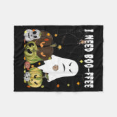 I Need Boo-ffee Ghost Jack-o-lantern Coffee Lover Fleecedecke (Vorderseite (Horizontal))