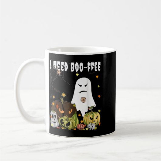 I Need Boo-ffee Ghost Jack-o-lantern Coffee Lover Kaffeetasse (Links)