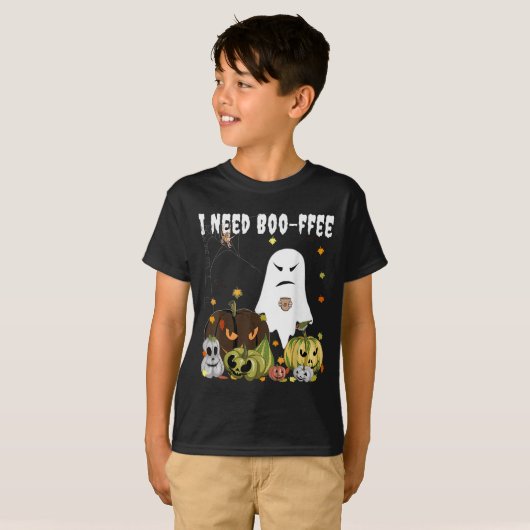 I Need Boo-ffee Ghost Jack-o-lantern Coffee Lover  T-Shirt (Vorne ganz)