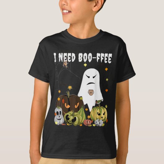 I Need Boo-ffee Ghost Jack-o-lantern Coffee Lover  T-Shirt (Vorderseite)