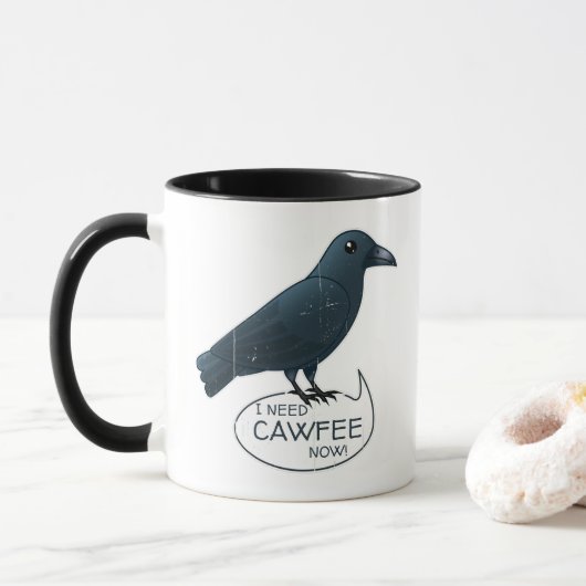 "I Need Cawfee Now", Niedliche, koffeinierte Keule Tasse (Mit Donut)